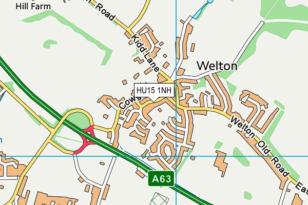 HU15 1NH map - OS VectorMap District (Ordnance Survey)