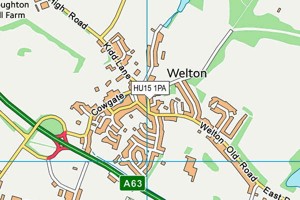 HU15 1PA map - OS VectorMap District (Ordnance Survey)