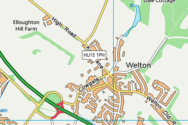 HU15 1PH map - OS VectorMap District (Ordnance Survey)