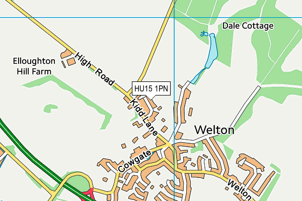 HU15 1PN map - OS VectorMap District (Ordnance Survey)