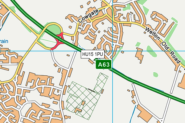 HU15 1PU map - OS VectorMap District (Ordnance Survey)