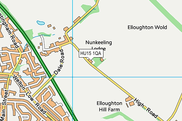 HU15 1QA map - OS VectorMap District (Ordnance Survey)