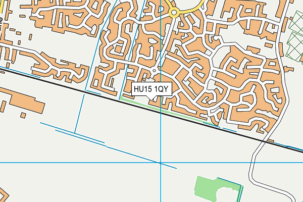 HU15 1QY map - OS VectorMap District (Ordnance Survey)