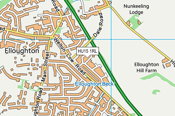 HU15 1RL map - OS VectorMap District (Ordnance Survey)