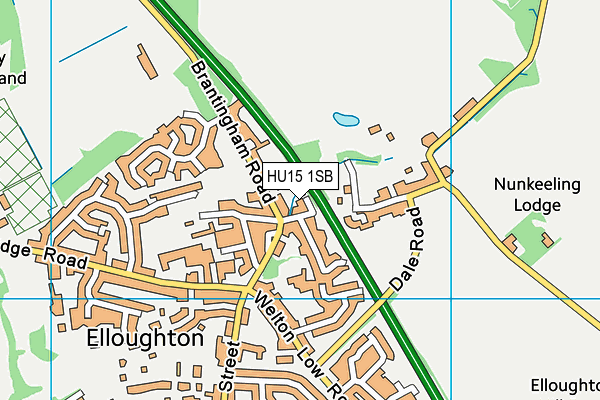 HU15 1SB map - OS VectorMap District (Ordnance Survey)