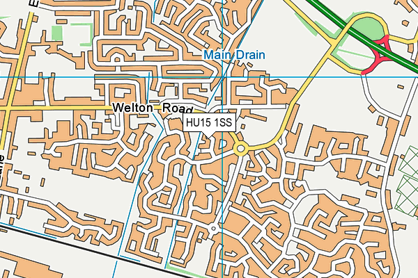 HU15 1SS map - OS VectorMap District (Ordnance Survey)