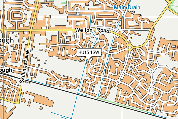 HU15 1SW map - OS VectorMap District (Ordnance Survey)