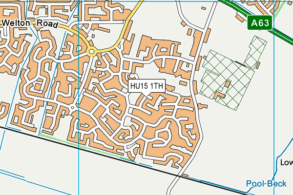 HU15 1TH map - OS VectorMap District (Ordnance Survey)
