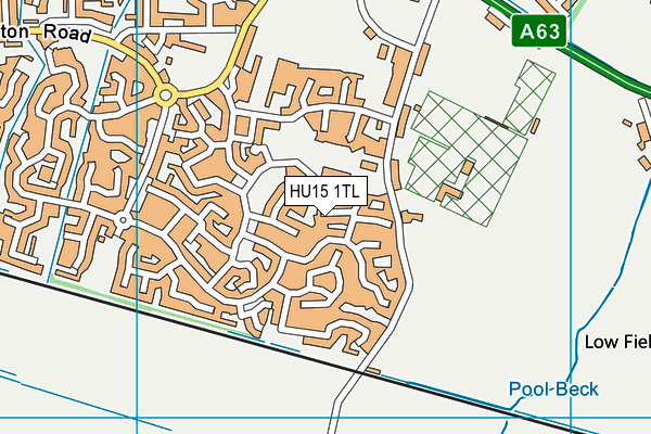 HU15 1TL map - OS VectorMap District (Ordnance Survey)