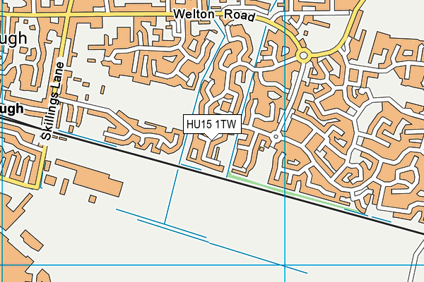 HU15 1TW map - OS VectorMap District (Ordnance Survey)