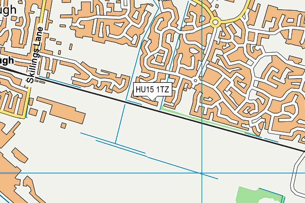 HU15 1TZ map - OS VectorMap District (Ordnance Survey)