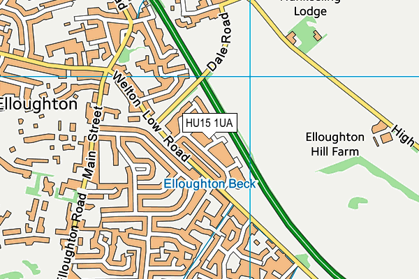 HU15 1UA map - OS VectorMap District (Ordnance Survey)