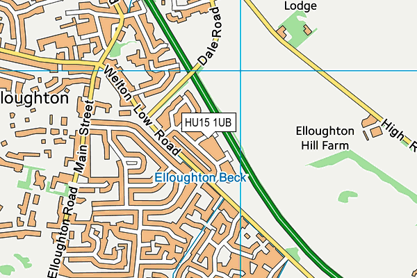 HU15 1UB map - OS VectorMap District (Ordnance Survey)