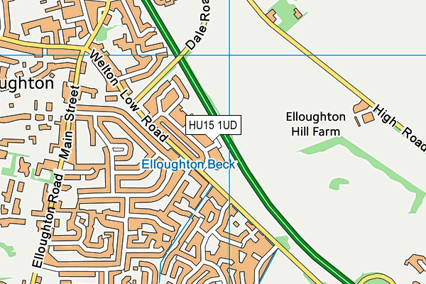 HU15 1UD map - OS VectorMap District (Ordnance Survey)