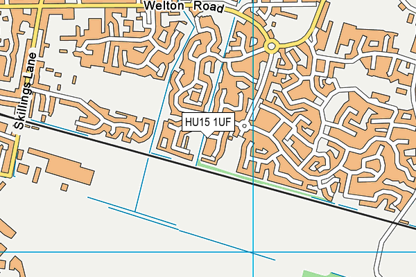 HU15 1UF map - OS VectorMap District (Ordnance Survey)