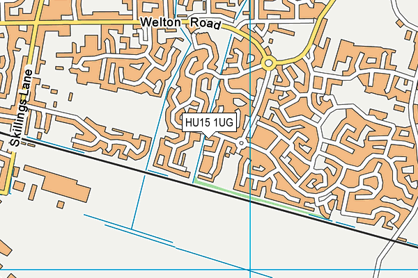 HU15 1UG map - OS VectorMap District (Ordnance Survey)