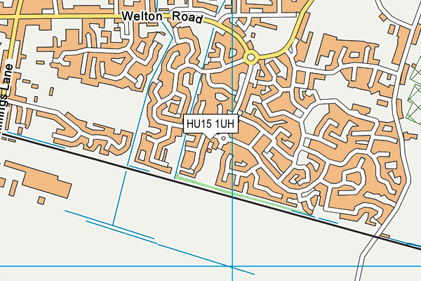 HU15 1UH map - OS VectorMap District (Ordnance Survey)