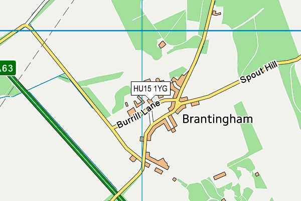 HU15 1YG map - OS VectorMap District (Ordnance Survey)