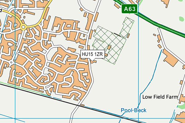 HU15 1ZR map - OS VectorMap District (Ordnance Survey)