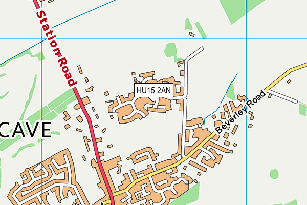 HU15 2AN map - OS VectorMap District (Ordnance Survey)