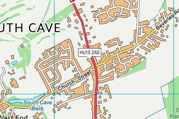 HU15 2AS map - OS VectorMap District (Ordnance Survey)
