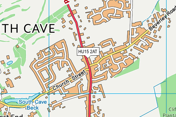 HU15 2AT map - OS VectorMap District (Ordnance Survey)