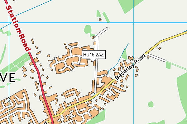 HU15 2AZ map - OS VectorMap District (Ordnance Survey)