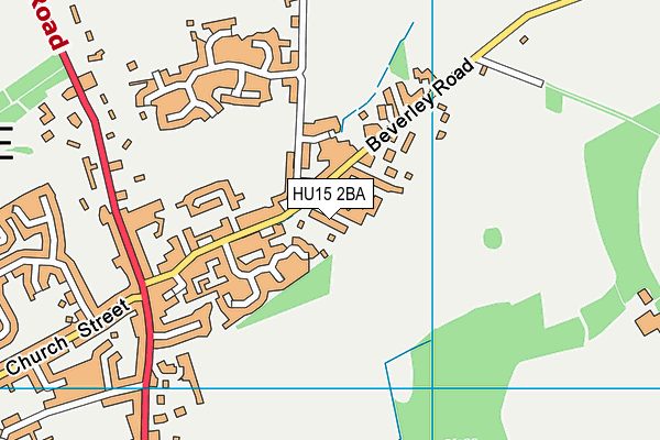 HU15 2BA map - OS VectorMap District (Ordnance Survey)