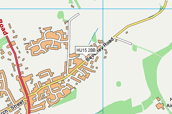HU15 2BB map - OS VectorMap District (Ordnance Survey)