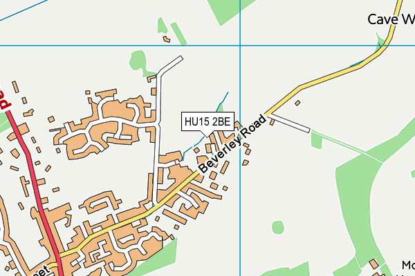 HU15 2BE map - OS VectorMap District (Ordnance Survey)