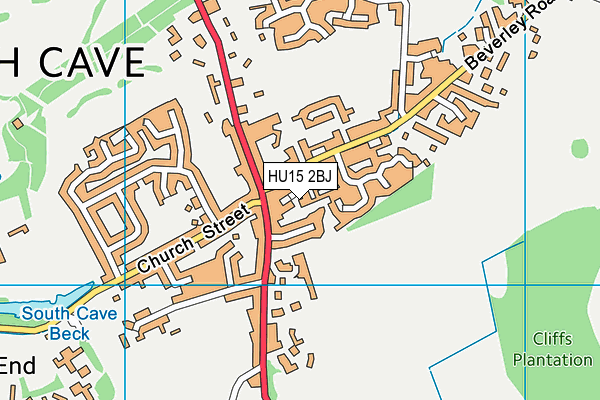 HU15 2BJ map - OS VectorMap District (Ordnance Survey)