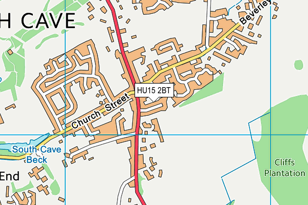 HU15 2BT map - OS VectorMap District (Ordnance Survey)