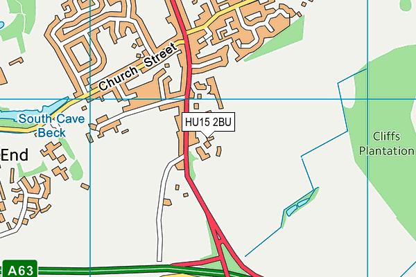 HU15 2BU map - OS VectorMap District (Ordnance Survey)
