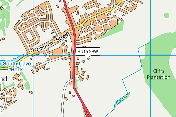 HU15 2BW map - OS VectorMap District (Ordnance Survey)