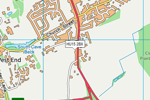 HU15 2BX map - OS VectorMap District (Ordnance Survey)