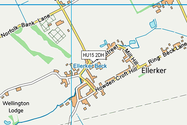 HU15 2DH map - OS VectorMap District (Ordnance Survey)