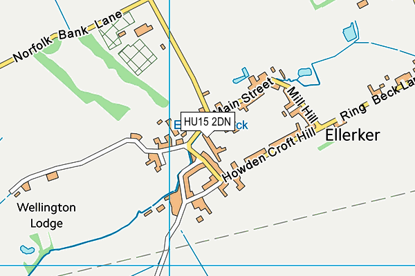 HU15 2DN map - OS VectorMap District (Ordnance Survey)