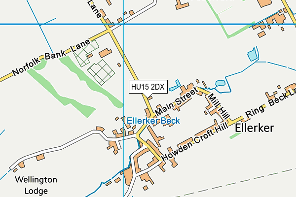 HU15 2DX map - OS VectorMap District (Ordnance Survey)