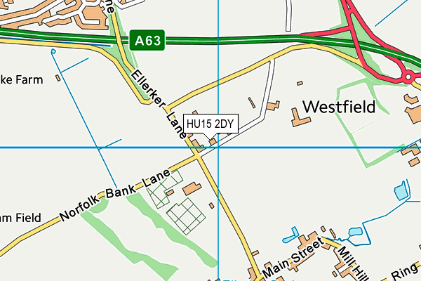 HU15 2DY map - OS VectorMap District (Ordnance Survey)