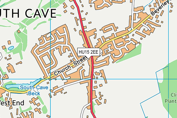 HU15 2EE map - OS VectorMap District (Ordnance Survey)