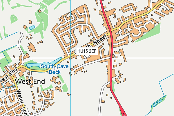 HU15 2EF map - OS VectorMap District (Ordnance Survey)