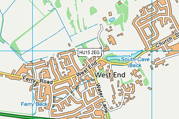 HU15 2EG map - OS VectorMap District (Ordnance Survey)