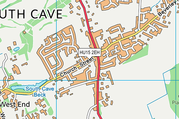 HU15 2EH map - OS VectorMap District (Ordnance Survey)