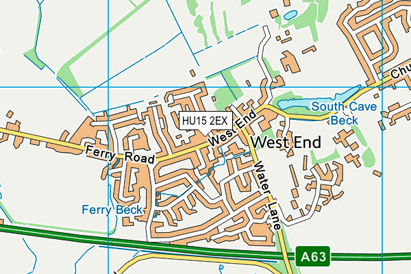 HU15 2EX map - OS VectorMap District (Ordnance Survey)