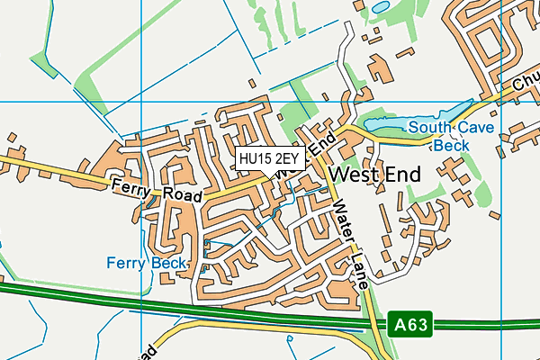 HU15 2EY map - OS VectorMap District (Ordnance Survey)