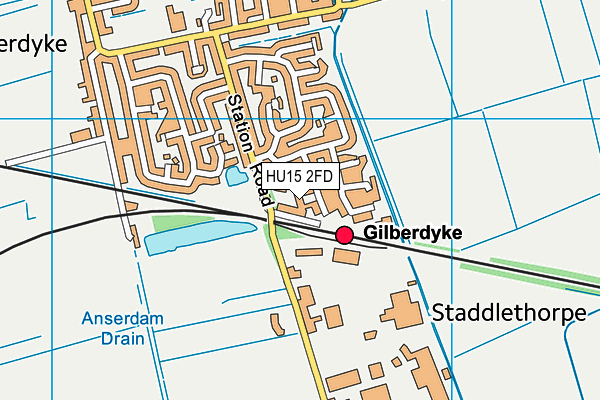 HU15 2FD map - OS VectorMap District (Ordnance Survey)