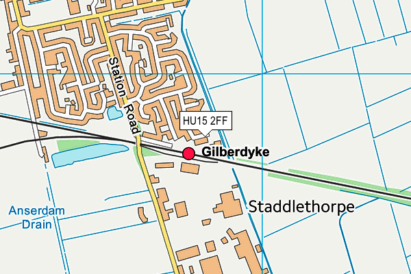 HU15 2FF map - OS VectorMap District (Ordnance Survey)