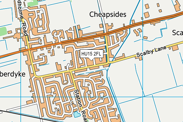 HU15 2FL map - OS VectorMap District (Ordnance Survey)