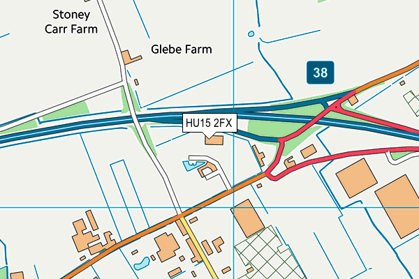 HU15 2FX map - OS VectorMap District (Ordnance Survey)