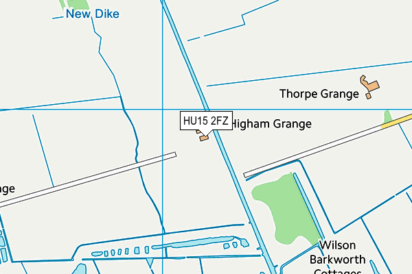 HU15 2FZ map - OS VectorMap District (Ordnance Survey)